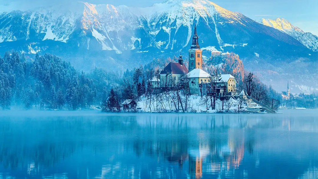 Christmas on Lake Bled, Slovenia